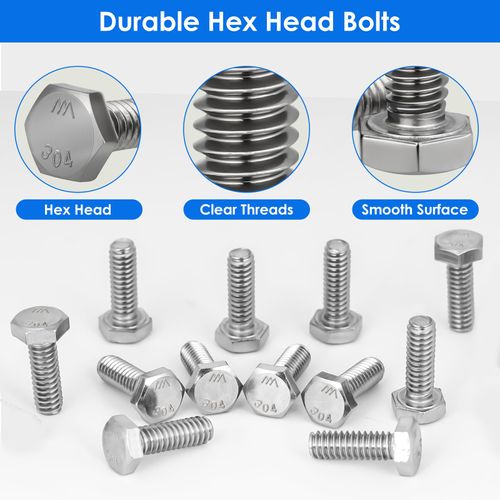 25Pcs Hex Head Screw Bolt,5/16"-18 x 1" Stainless Steel Bolts,Fully Threaded Hex Head Cap Screws Hexagon Bolts,External Hex Drive for Construction, Agriculture and Automotive Applications