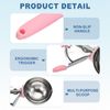 sourcing map 2pcs Cookie Scoops, Ice Cream Scoop with Trigger for Baking Cookie Dough Rice Pudding Kitchen Gadget, Pink