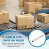 sourcing map Stainless Steel Conveyor Roller 1" Diameter 10" Length Gravity Transmission Replacement Part Galvanized End (Silver)