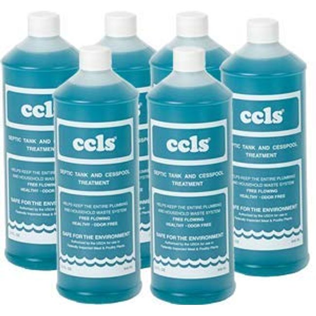 ccls Septic Tank and Cesspool Treatment Additive/Organic Enzyme Producing Bacteria/Non-toxic/Non-Hazardous/Non-Corrosive (6-Quarts)