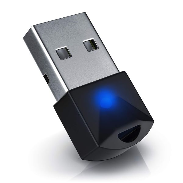 CSL Nano USB Bluetooth 5.0 Adapter Dongle (for PC, Laptop, Desktop Computer, Compatible with Windows 11/10/8.1/7), Plug & Play
