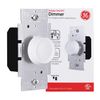 GE Single Pole Rotating Dimmer Switch, Rotate On/Off, Use with Dimmable LED, CFL, and Incandescent Bulbs, Includes Two Knob Colors, UL Listed, White/Light Almond, 18021