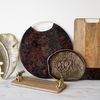 Artesà Rectangular Serving Platter, Mango Wood Board with Leopard Shaped Handles, 32 x 15cm
