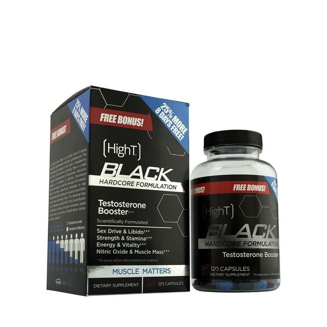 HighT™ High T Black Hardcore Formula + Nitric Oxide 152 Capsules BONUS SIZE NEW!