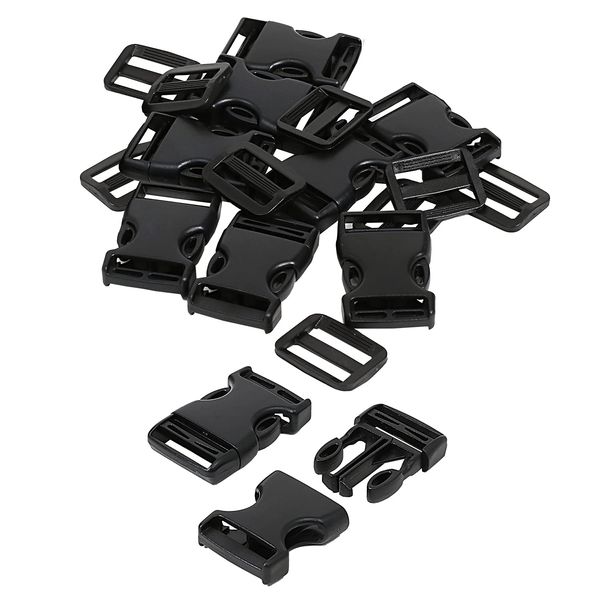 Astro 888-41 Buckle & Adjuster 1.0 inch (25 mm) Set of 10 Black Craft DIY Handmade Belt Bag Parts Repair