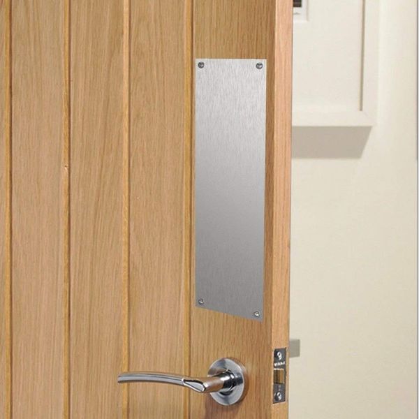 Brushed Stainless Steel Sheet Finger Door Push Plates - Various Sizes (325x90mm)