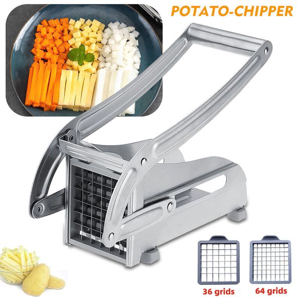 Stainless Steel French Fry Cutter Potato Vegetable Slicer Chopper Dicer 2 Blade