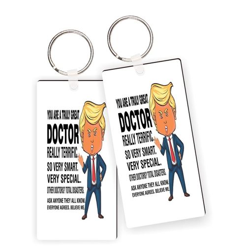 Island Gifting - President Donald Trump Keepsake Gag Gift Political Satire Great Babysitter Humor new car Keychains with Nickle Split Rings(x4)