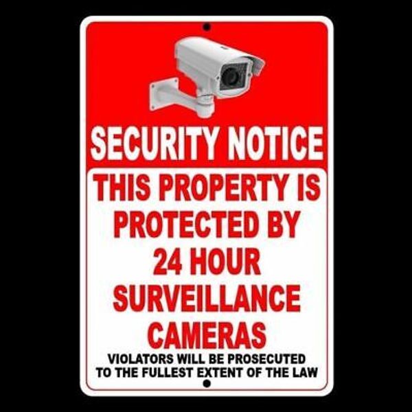 Security Notice This Property Protected 24 Hour Surveillance Cameras Sign SSN002