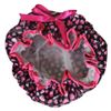 Bowbear Women's Stylish & Fun Satin Shower Caps, Hearts Pink Bow