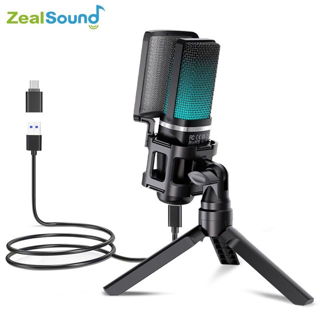 Usb Gaming Microphone, Rgb Computer Mic For Recording Streaming