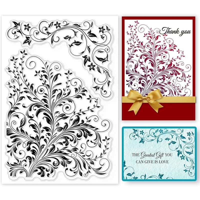 Flower Vine Lace Clear Stamps for Card Making Decorative Vine Corner ...