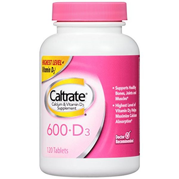 Caltrate Bone Health 600+D3 to help maximize calcium absorption, Calcium and Vitamin D Supplement Tablet, 600 mg - 120 Count