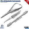 3pcs Dental Orthodontic Height Gauge & Wick-Type Mathieu Needle Holder Set
