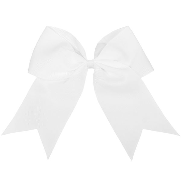 Jumbo Cheer Bows White Hair Bow Clips 8 Inch Big White Bows for Girls Hair Women Cheerleading Bows Softball Team Bows Cheerleader Hair Bows for Halloween Costumes Festivals Birthdays Photoshoots