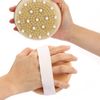Dry Brushing Body Brush, 2 Pack Round Massage Scrub Brush with Natural Boar Bristles for Exfoliating Dry Skin, Lymphatic Drainage and Cellulite Treatment