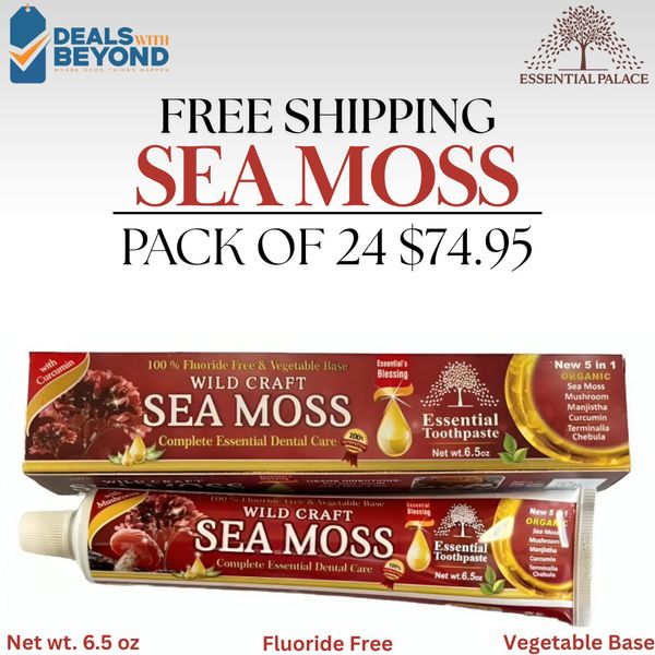 24 Pack Wild Craft Sea Moss Toothpaste Essential Palace Fluoride free Vege Base