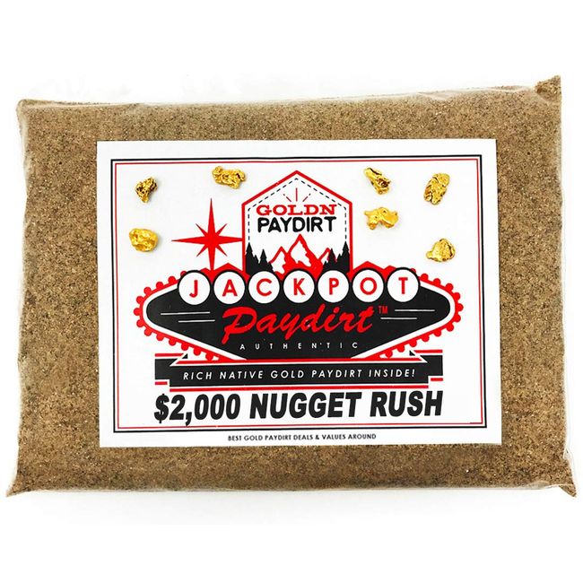 Jackpot '2K Nugget Rush' Gold Paydirt Panning Pay Dirt Bag – Gold Prospecting Concentrate