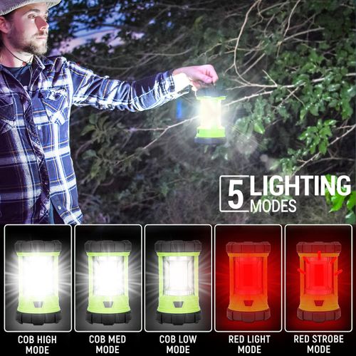 LED Camping Lantern, COB Rechargeable Battery Lantern 3000LM, 5 Light Modes, Waterproof Lantern Flashlight, Tent Light for Power Outage, Hurricane, Survival, Hiking (Patent Pending)