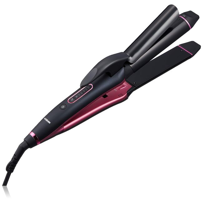 Koizumi KHR-7600/K Salon Sense 300 Hair Iron, 2-Way, 1.3 inches (34 mm), Overseas Compatible, Black