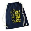 Flox Creative Navy Drawstring Bag Neon Yellow Eye Scream
