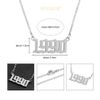 Afstalr Birthday Necklace for Women, Birthday Gift, Charm Pendant, Friendship Jewellery for Girls, 1980-2019, Silver/Gold/Rose Gold