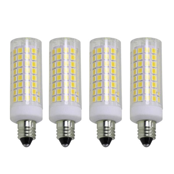 [4-Pack] E11 led Bulb, 75W or 100W Equivalent Halogen Replacement Lights, Dimmable, Mini Candelabra Base, 850 Lumens, Daylight White 6000K, AC110V/ 120V/ 130V, Replaces T4 /T3 JD e11 Light Bulb.