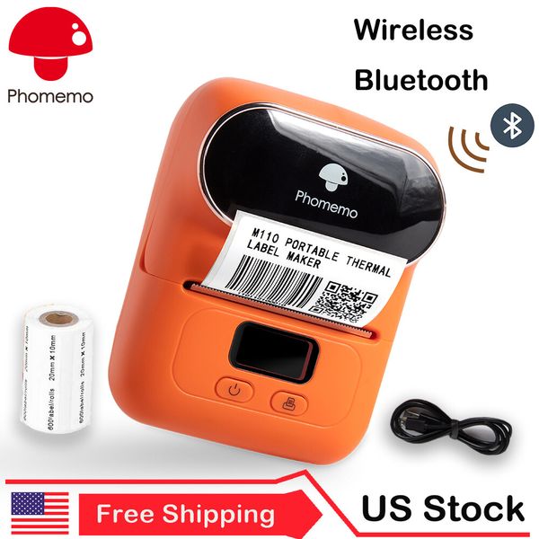 Phomemo M110 Portable Mini Thermal Label Maker Bluetooth Mobile Printer Wireless