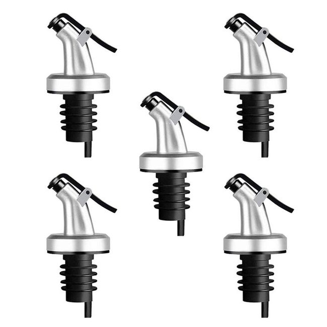 Olive Oil Spouts, Oil Vinegar Bottle Stopper Spout Leakproof Nozzle Dispenser Wine Pourer forOil, Vinegar, Olive Oil, Salad, Wine, Etc (5 Pack)