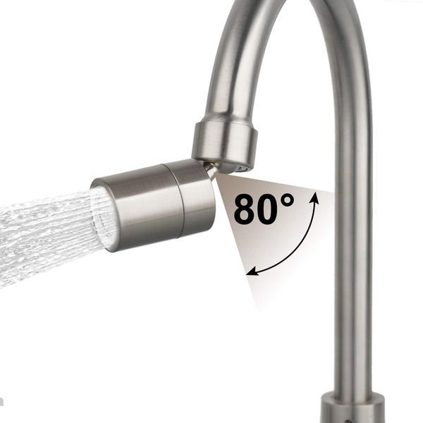 Waternymph Dual Function 360-Degree Swivel Kitchen Sink Tap Aerator 22mm Female Thread Brushed Nickel(FM22)