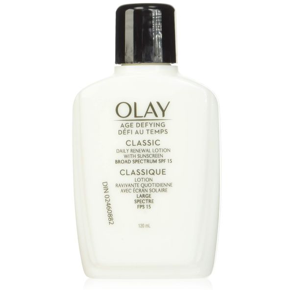 Face Moisturizer by Olay, Age Defying Classic Daily Renewal Lotion, With Sunscreen, Classic,4 oz