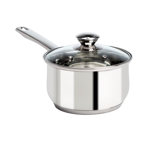 2 Quart Stainless Steel Cooking Pot with Tempered Lid Induction Safe Cookware