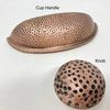Antique Copper Hammered Knob & Cup Handle Cabinet - Drawer Pull Door Knob Kitchen Replacement Knob (Knob)
