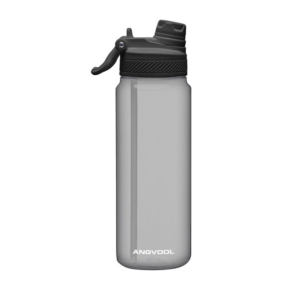 ANGVOOL 2 in 1 Lid Water Bottle with Straw, Leak Proof Sports Drink Bottles for Gym Adult Men Women, BPA Free (Charcoal, 900ml)