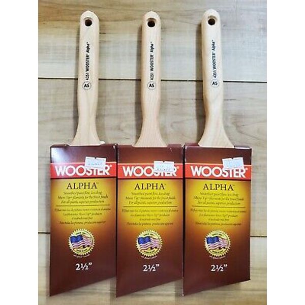 Wooster Genuine 2.5" Alpha Angle Sash Paintbrush 3-Pack, 4231-2.5 Lot of 3