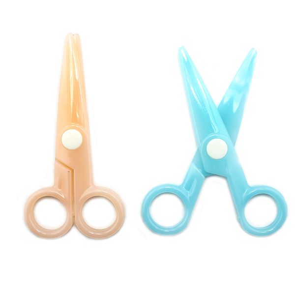 Children's Assorted Colours Safety Plastic Scissors - Set of 2