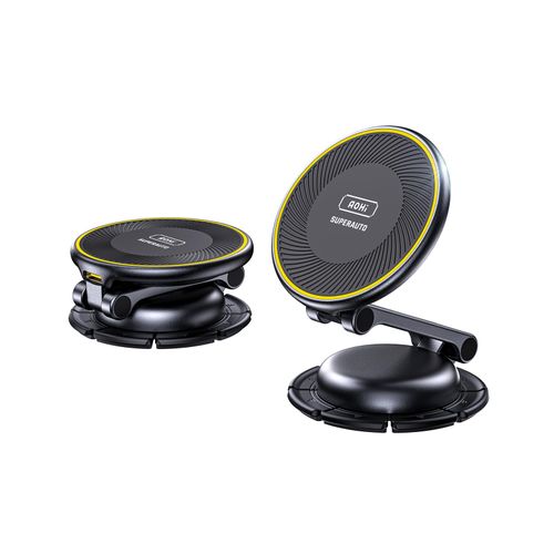 AOHI for Wireless MagSafe Car Mount Charger, All-Metal 15W Fast MagSafe Charger, Hands Free Magnetic Phone Holder Dashboard for iPhone 16 Pro Max/iPhone 15 14 13 12 Pro Max Plus, Black
