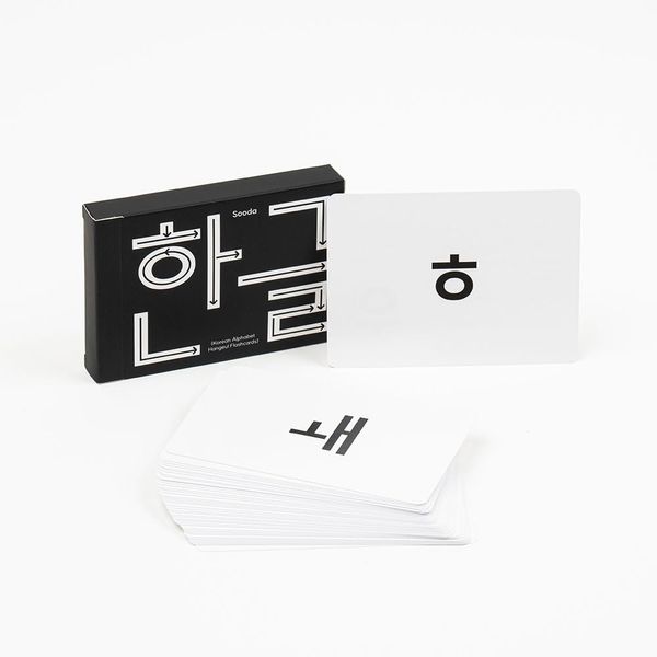 Soodacrew Korean Alphabet - Hangeul Flash Cards for Kids and Beginners, Audio Files with Hangeul Chart, Korean Gift