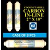 Post Inline Carbon GAC Water Filter for Reverse Osmosis RO Systems 3 PACK NSF