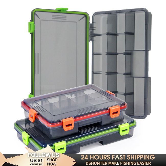 1/2PCS Fishing Tackle Box Lure Storage 14 Compartments Fishing Tackle Boxes  Double Sided Open Case High Strength Fishing Boxes - AliExpress