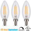 6-Pack LED E12 Candelabra Base Dimmable Bulbs, Clear Torpedo B11 Warm White
