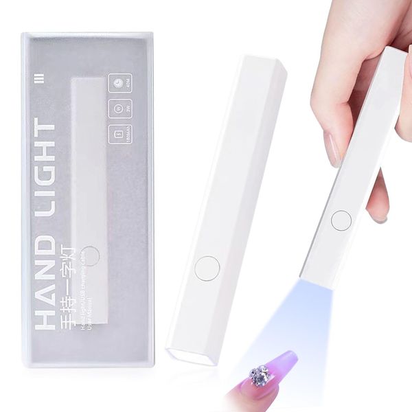 Layhou Mini UV Lamp for Gel Nails, Portable UV Lamp Nails, Small Led Nail Lamp for Curing Nail Glue, Handheld Mini UV Lamp Fast Drying Nail Baking Lamp, Rechargeable