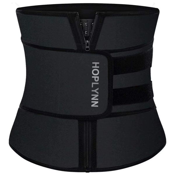 HOPLYNN Neoprene Sweat Waist Trainer Corset Trimmer Shaper Belt for Women , Workout Plus Size Waist Cincher Stomach Wraps Bands Large Black XX-Large 03