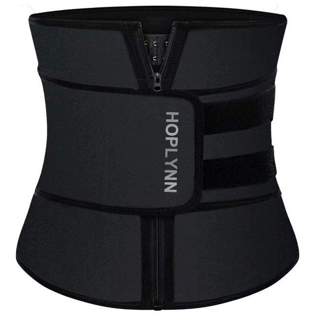 HOPLYNN Neoprene Sweat Waist Trainer Corset Trimmer Shaper Belt for Women , Workout Plus Size Waist Cincher Stomach Wraps Bands Large Black XX-Large 03