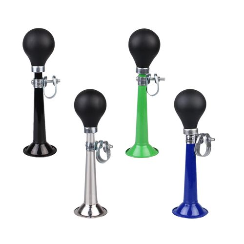 4 Pieces Bicycle Horn, Metal Bicycle Horn, Vintage Nostalgia Retro Metal Bicycle Horn with Adjustable Clamp, for Mountain Bikes, Beach Cars and Camping Vehicles, 4 Colours