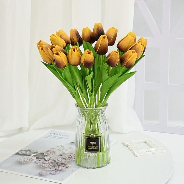 51020pcs Artificial Flowers Real Touch PU Tulips Fake Flower Bouquet Wedding Party Decoration Flower, F19, 5pcs