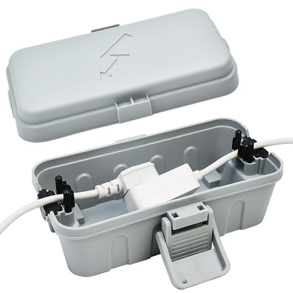 Small Weatherproof Electrical Connection Box Outdoor Electrical Box Weatherproof Electrical Connection Box 20x10x8cm Protective Timer - Gray