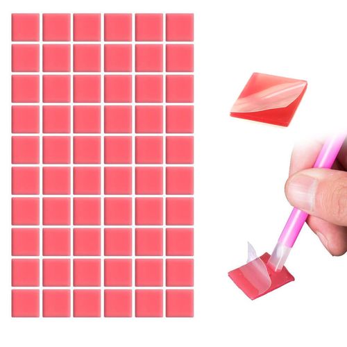 60 Pcs Painting Glue Clay Wax for DIY Diamonds Art Painting,2x2cm Red