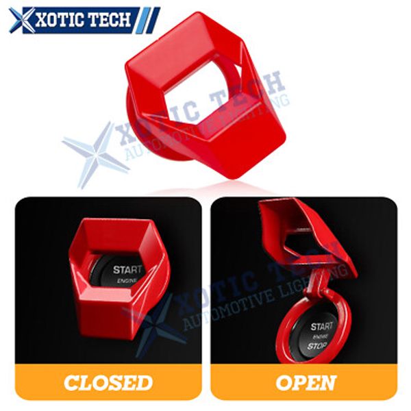 Gloss Red Engine Start Stop Push Button Switch Decor Cover Trim Car Accessories