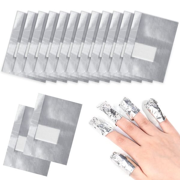 Qufiiry 100 Stück Nail Polish Remover Wraps Pads, Nagellack Remover Pads, mit Fusselfreien Wattepads, Aluminiumfolie Nagellack Remover Pads Gellack schnell und sanft entfernen zu können